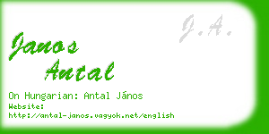 janos antal business card